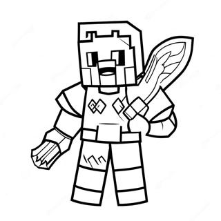 Pagina da Colorare Warden di Minecraft | pagina da colorare Minecraft Warden