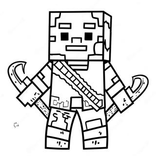 Pagina da Colorare Warden di Minecraft Inquietante | pagina da colorare Minecraft Warden