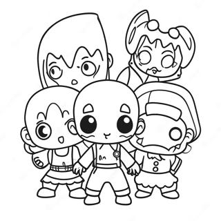 Pagina da Colorare di Personaggi Horror Chibi | pagina da colorare Chibi Horror