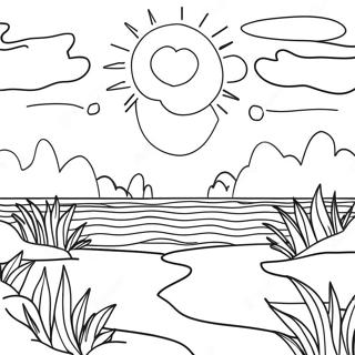 Pagina da Colorare del Tramonto Sublime | pagina da colorare Sublime