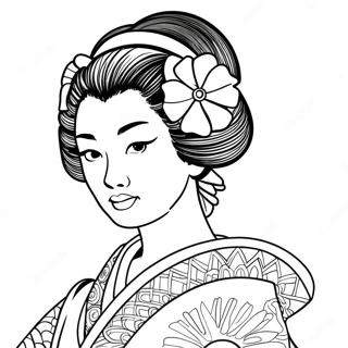 Pagina da Colorare Geisha | pagina da colorare Geisha