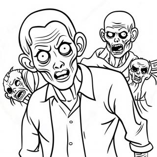Pagina da Colorare di Zombie | pagina da colorare Zombi