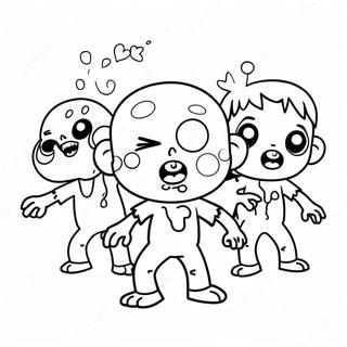 Pagina da Colorare di Zombie Carini in Cartone Animato | pagina da colorare Zombi