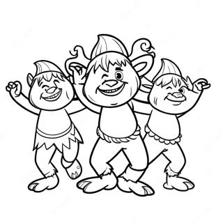 Pagina da Colorare Troll Colorati che Ballano | pagina da colorare Trollstopia