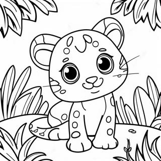 Ocelot Giocoso nella Giungla Pagina da Colorare | pagina da colorare Ocelot
