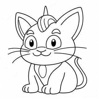 Pagina da Colorare di Meowth | pagina da colorare Meowth
