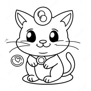 Pagina da Colorare di Meowth Carino con una Moneta | pagina da colorare Meowth