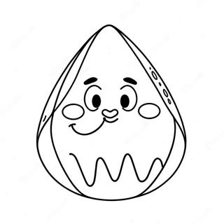 Pagina da Colorare con Hershey Kiss e Faccia Sorridente | pagina da colorare Bacio Hershey
