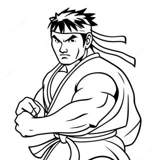 Pagina da Colorare di Ryu | pagina da colorare Ryu