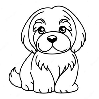 Pagina da Colorare di un Carino Cucciolo Havanese | pagina da colorare Havanese