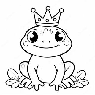 Pagina da Colorare Carina Rana Dolce con Corona | pagina da colorare Frog Dolce