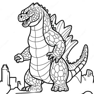 Pagina da Colorare di Godzilla
