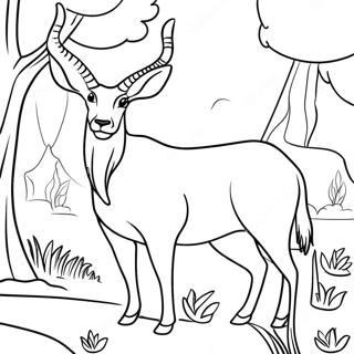 Pagina da Colorare Antilope Graziosa nel Selvaggio | pagina da colorare Antilope