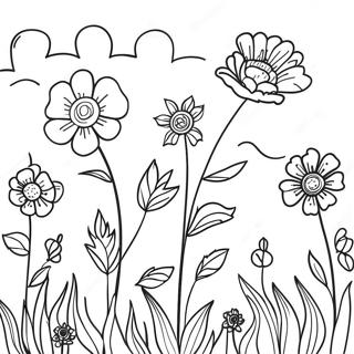 Pagina da Colorare con Fiori Colorati | pagina da colorare Campo