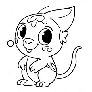 Pagina da Colorare di Sobble Carino con Grandi Occhi | pagina da colorare Sobble