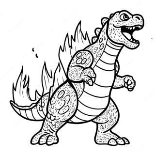 Pagina da Colorare di Godzilla che Ruggisce
