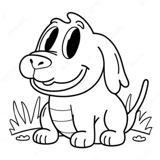 Pagina da Colorare Carino Dug con un Grande Sorriso | pagina da colorare Dug