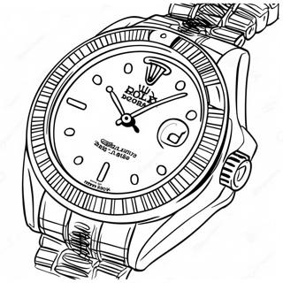 Pagina da Colorare Orologio di Lusso Rolex | pagina da colorare Rolex