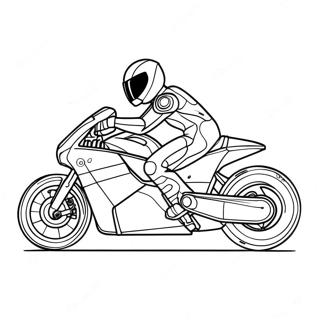 Pagina da Colorare Gara di Tron Light Cycle | pagina da colorare Tron