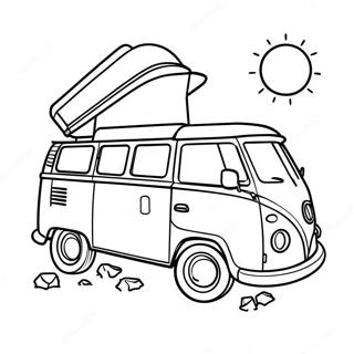 Pagina da Colorare di un Camper | pagina da colorare Camper