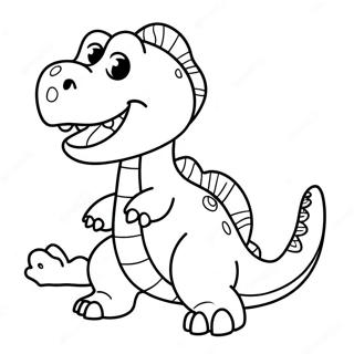 Pagina da colorare del dinosauro Chomper amichevole | pagina da colorare Chomper