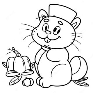 Garfield Ringraziamento Pagine da Colorare