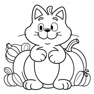Garfield Ringraziamento Pagine da Colorare