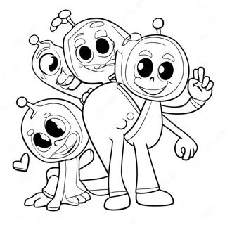 Pagina da colorare dei Numberjacks | pagina da colorare Numerini