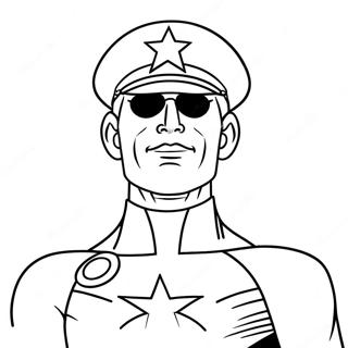 Pagina da colorare di Captain Man | pagina da colorare Capitano Uomo