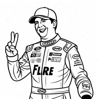 Pagina da colorare Kyle Busch in Victory Lane | pagina da colorare Kyle Busch