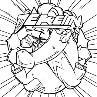 Pagina da colorare logo Tekken | pagina da colorare Tekken
