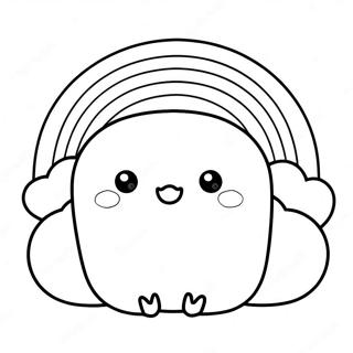 Pagina da Colorare di Squishmallows Carini in un Arcobaleno | pagina da colorare Squishmallows