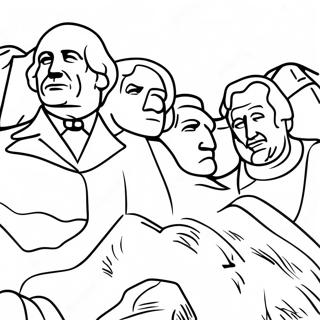 Pagina da Colorare di Mount Rushmore | pagina da colorare Monte Rushmore