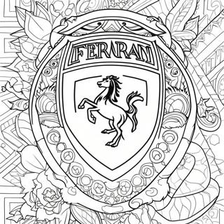 Pagina da Colorare del Logo Ferrari | pagina da colorare Ferrari