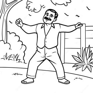 Pagina da Colorare di Pablo che Ballando nel Giardino | pagina da colorare Pablo Backyardigans