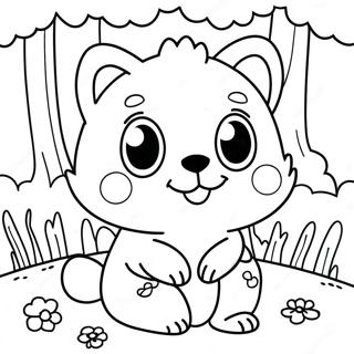 Pagina da Colorare dei Carini Animali del Bosco | pagina da colorare Legno