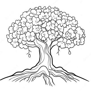 Pagina da Colorare Albero di Fiori di Ciliegio in Giappone | pagina da colorare Giappone
