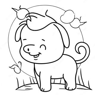 Pagina da Colorare di Sunky | pagina da colorare Sunky