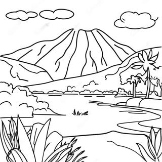 Pagina da Colorare del Paesaggio Colorato della Bolivia | pagina da colorare Bolivia