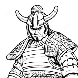 Pagina da Colorare Guerriero Samurai | pagina da colorare Samurai