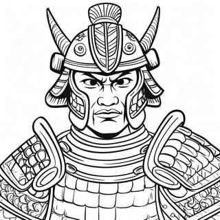 Pagina da Colorare Armatura Tradizionale Samurai | pagina da colorare Samurai