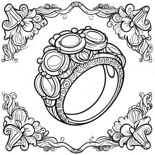 Pagina da Colorare di un Anello Elegante da Matrimonio | pagina da colorare Anello