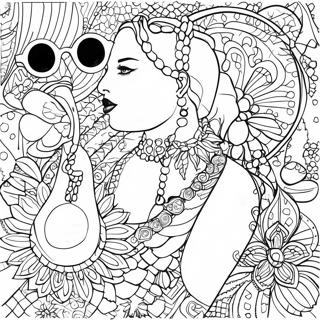 Pagina da Colorare Accessori di Moda Trendy | pagina da colorare Chic alla Moda