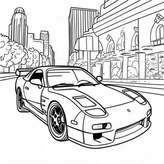 Pagina da Colorare della Auto Sportiva RX7 | pagina da colorare RX7