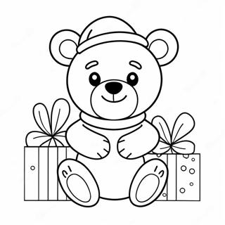 Orso di Natale Pagine da Colorare