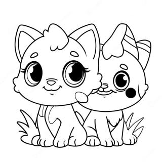 Pagina da Colorare di Carini Amici Animali LPS | pagina da colorare LPS