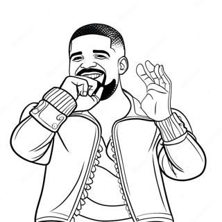 Pagina da Colorare di Drake che Si Esibisce sul Palco | pagina da colorare Drake
