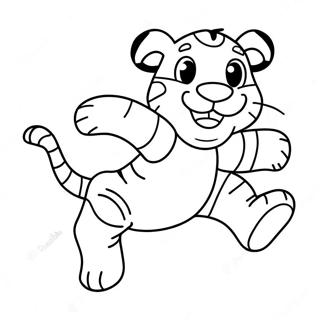 Pagina da Colorare Tigger Giocoso che Salta | pagina da colorare Tigre