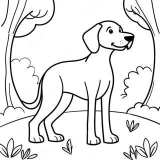 Pagina da Colorare del Weimaraner Giocoso nel Parco | pagina da colorare Weimaraner