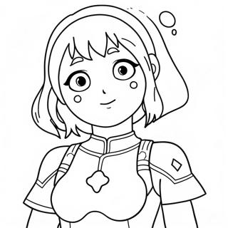 Uraraka in Costume da Eroe da Colorare | pagina da colorare Uraraka